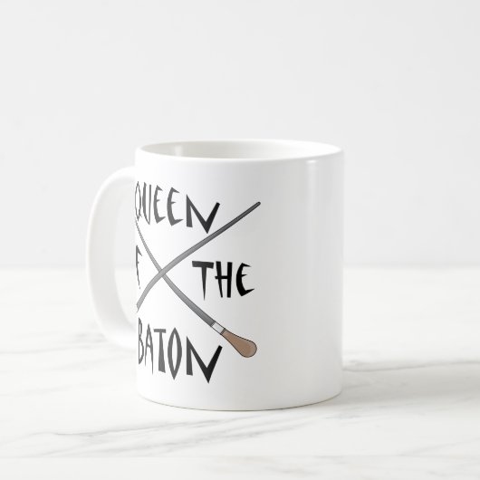 バトンのおもしろいな音楽ディレクター女王 コーヒーマグカップ (正面左)