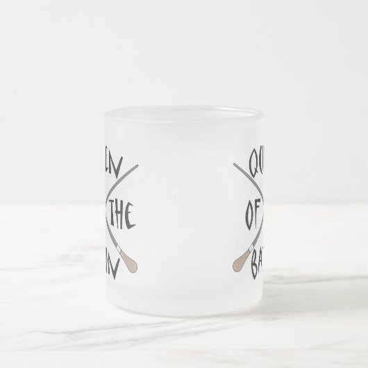 バトンのコンダクターのギフトのおもしろいな女王 フロストグラスマグカップ (中央)