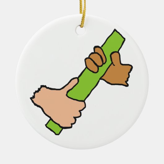 バトンの通過 セラミックオーナメント (正面)