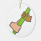 バトンの通過 セラミックオーナメント (左)