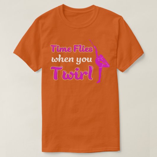 バトンを回すと時おもしろいが経つ Tシャツ (デザイン正面)