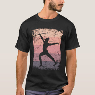 バトンガールズキッズと体操選手レトロリズミカル体操 Tシャツ
