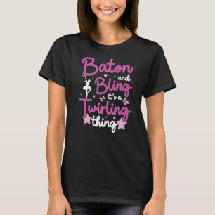 バトントワイラートワイリングバトンマジョレットガールダンス Tシャツ