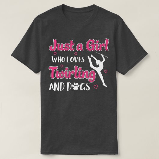 バトントワイラー犬を愛する少女に Tシャツ (デザイン正面)