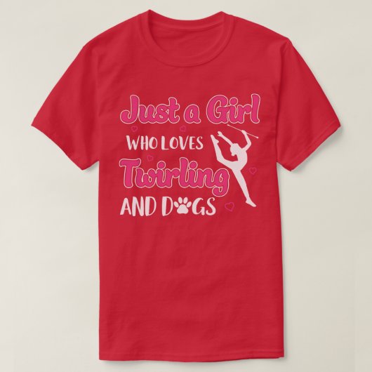 バトントワイラー犬を愛する少女に Tシャツ (デザイン正面)