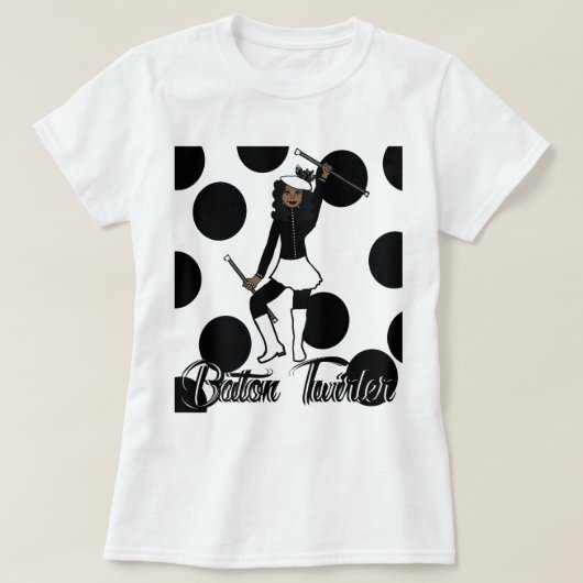 バトントワイラーTシャツ/ブラック Tシャツ (デザイン正面)