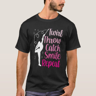 バトントワラー メジャレット スピン 投げる キャッチ 笑顔 バトンT Tシャツ