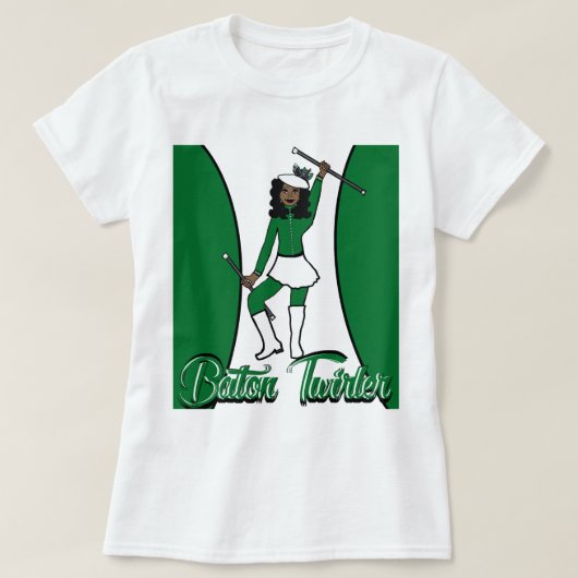 バトントワラーTシャツ / グリーン Tシャツ (デザイン正面)