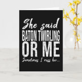 バトントワリングおもしろいスポーツギフト カード (黄色い花)