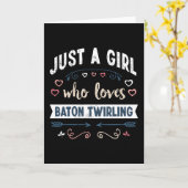 バトントワリングが大好きな少女の面白いギフト カード (黄色い花)