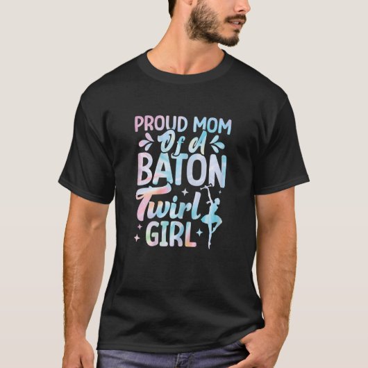 バトントワリングの少女の自慢のママ マジェット Tシャツ (正面)