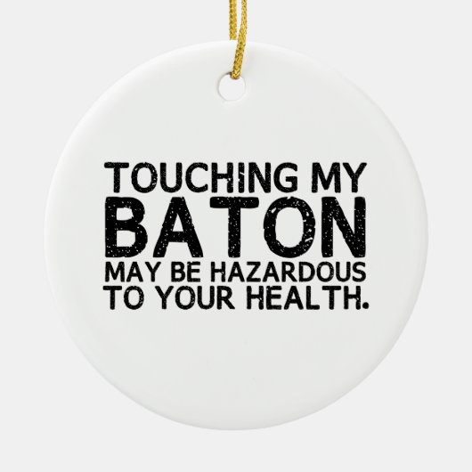 バトンハザードラム専攻のマーチングバンド セラミックオーナメント (正面)