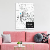 バトンルージュの地図+場所をマークCanvas Pri キャンバスプリント (インサイチュ (リビング))