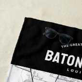 バトンルージュシティマップ+あなたのカスタム場所 ビーチタオル (インサイチュ)