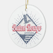 バトンルージュシティルイジアナ統一された州USA セラミックオーナメント (左)