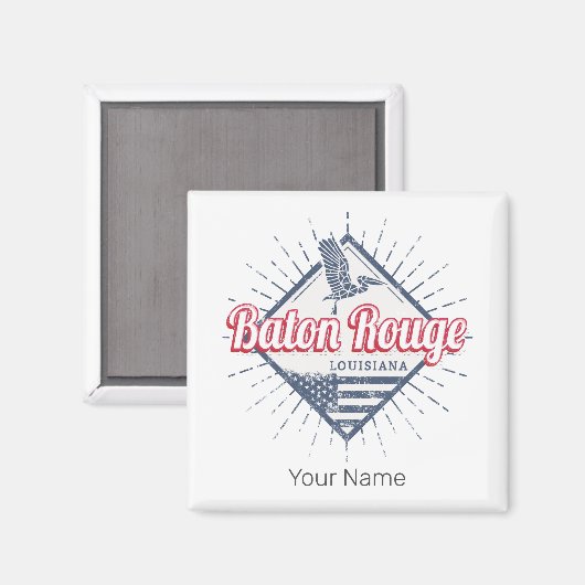 バトンルージュシティルイジアナ統一された州USA マグネット (正面/裏面)