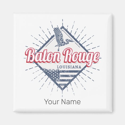バトンルージュシティルイジアナ統一された州USA マグネット (正面)