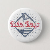 バトンルージュシティルイジアナ統一された州USA 缶バッジ (正面)