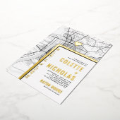 バトンルージュラブロケーター |シティテーマ結婚の 箔招待状 (回転した状態)