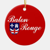 バトンルージュ国旗(ルイジアナ) セラミックオーナメント (正面)