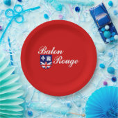 バトンルージュ国旗（ルイジアナ） ペーパープレート (パーティー)