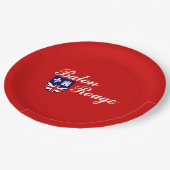 バトンルージュ国旗（ルイジアナ） ペーパープレート (アングル)