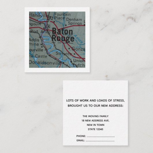 バトンルージュ引っ越しました新しいアドレスカード エンクロージャーカード (正面/裏面)
