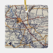 バトンルージュLAヴィンテージの地図 セラミックオーナメント (正面)