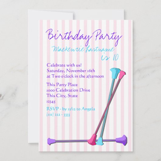 バトン誕生日 招待状 (正面)