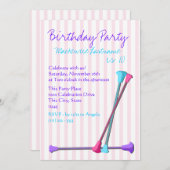 バトン誕生日 招待状 (正面/裏面)