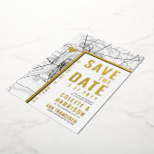 バトン ルージュ ラブ ロケーター | ウェディング セーブ ザ デート 箔招待状 (回転した状態)