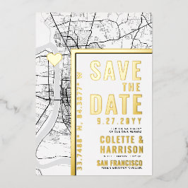 バトン ルージュ ラブ ロケーター | 結婚式の招待状 Save the Date 箔招待状