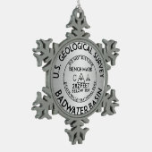 バドウォーター流域死バレーベンチマークUSGS スノーフレークピューターオーナメント (左)