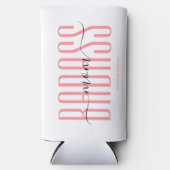 バドクールス母の強い母のマ独身のースクリプトピンク スリム缶クーラー (正面)