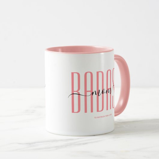バドクールス母の強い母のマ独身のースクリプトピンク マグカップ (正面右)