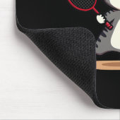 バドミントンおもしろいかわいい猫ラケットシャトルメンズウィメンズ マウスパッド (コーナー)