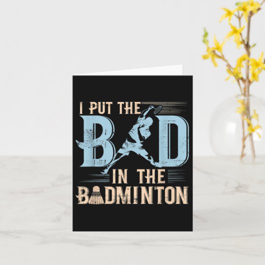 バドミントンおもしろいことわざレースケットシャトルプレイヤー カード (黄色い花)