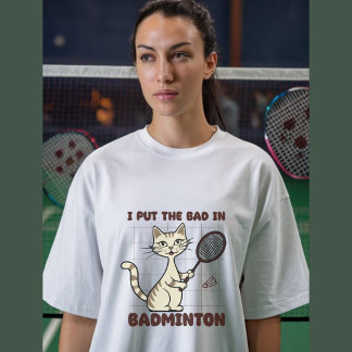 バドミントンおもしろいことわざ Tシャツ
