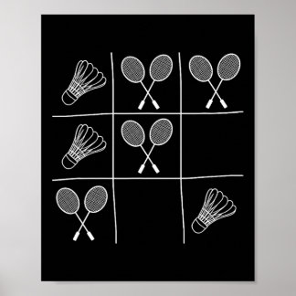 バドミントンおもしろいのジョーク – Noughts And Crosses Tic-Tac ポスター