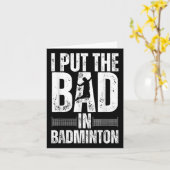 バドミントンおもしろいアート女子男性へシャトルスポーツPl カード (黄色い花)