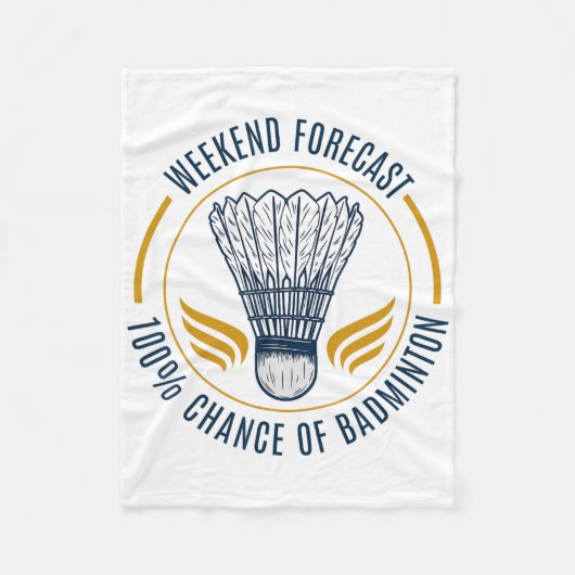 バドミントンおもしろいシャツメンズバドミントンプレーヤー7 フリースブランケット (正面)
