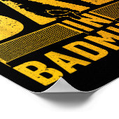 バドミントンおもしろいデザイン女子男性へキッズバドミント ポスター (角)