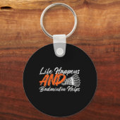 バドミントンおもしろいユーモアのスマッシュシャトルバーディスポーツ7 キーホルダー (正面)