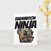 バドミントンおもしろい選手ラブシャトルデザイン26 カード (黄色い花)