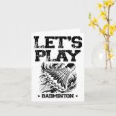 バドミントンおもしろい選手ラブシャトルデザイン4 カード (黄色い花)