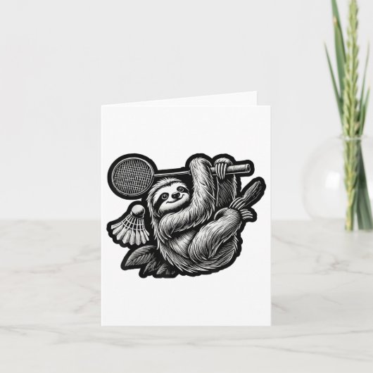 バドミントンおもしろい選手ラブシャトルデザイン_7 カード (正面)