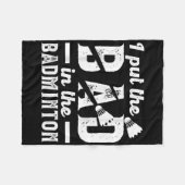 バドミントンおもしろい_シャトルバドミニに悪い人を入れる フリースブランケット (正面(横))