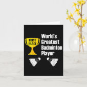 バドミントンおもしろい – バ素晴らしミトンプレーヤー カード (黄色い花)