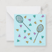 バドミントンお洒落・ラケット・バーディパーソナライズされたーズ ノートカード (裏面)