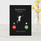 バドミントンが電話していて、私は行かなければならない カード (黄色い花)